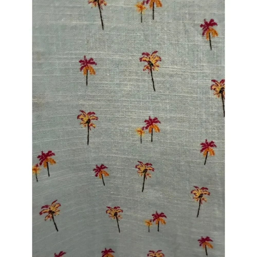 Marine Layer Palm Tree Shirt Men's M/L 100% Cotton Short Sleeve Button Up Aqua - Picture 5 of 10